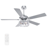Iverelle 52-Inch 5-Blade Crystal Ceiling Fan With Light