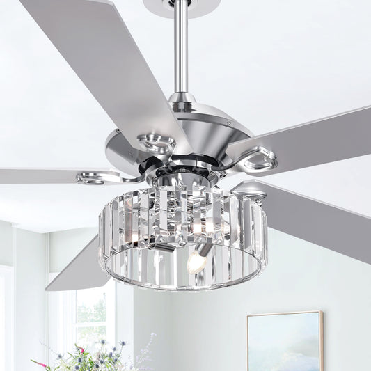 52-inch 5-Blade Standard Ceiling Fan with Remote Control and Light Kit Included