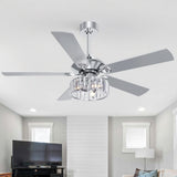 52-inch 5-Blade Standard Ceiling Fan with Remote Control and Light Kit Included