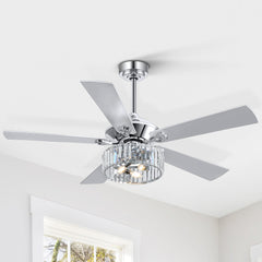 52-inch 5-Blade Standard Ceiling Fan with Remote Control and Light Kit Included