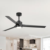 60-in Integrated LED Indoor Ceiling Fans with Light and Remote Control, 6" and 12" Downrod Included