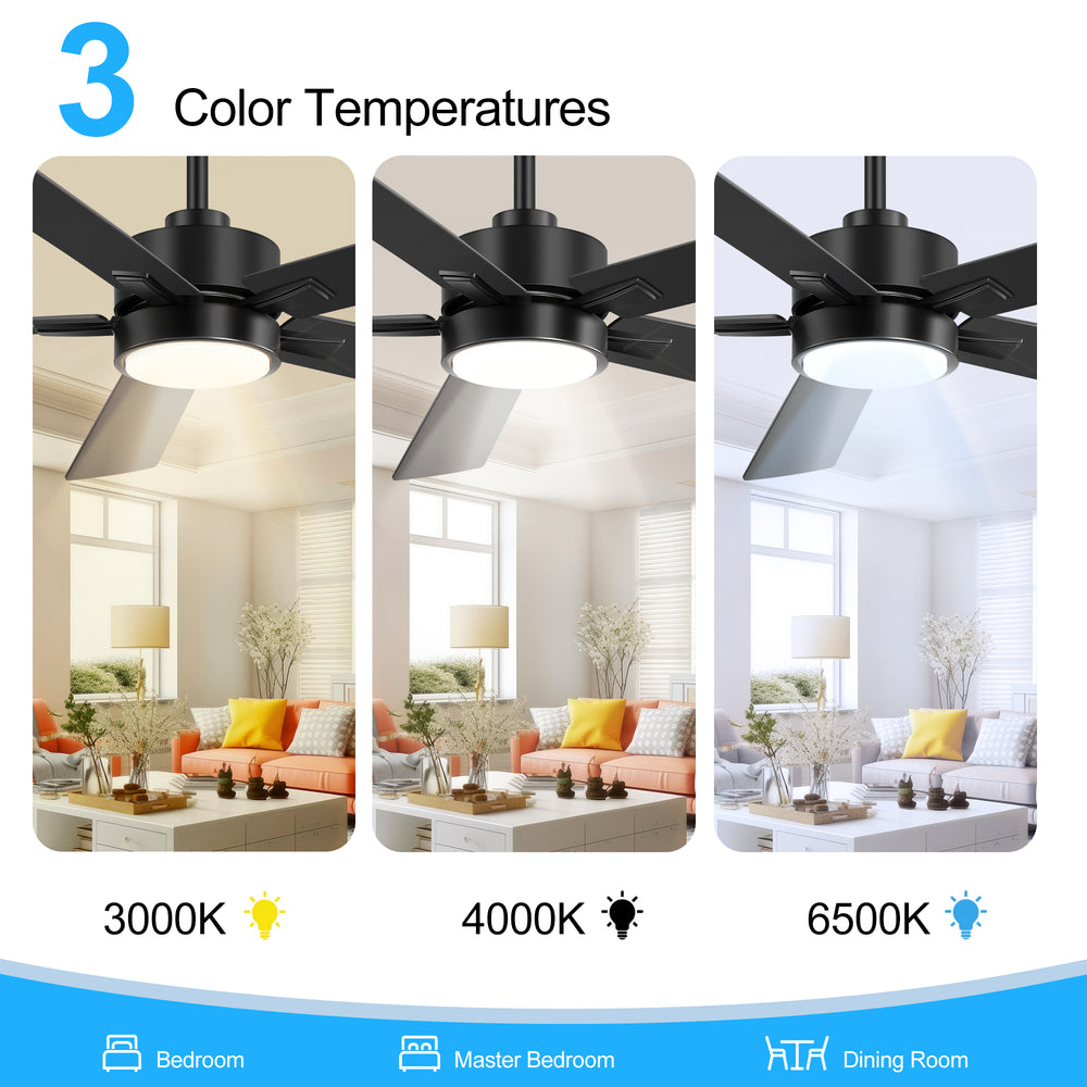 52-in Integrated LED Indoor Ceiling Fans with Light and Remote Control Included