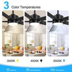 52-in Integrated LED Indoor Ceiling Fans with Light and Remote Control Included