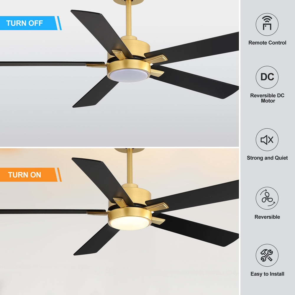 52-in Integrated LED Indoor Ceiling Fans with Light and Remote Control Included