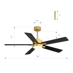 52-in Integrated LED Indoor Ceiling Fans with Light and Remote Control Included