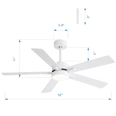 52-in Integrated LED Indoor Ceiling Fans with Light and Remote Control Included