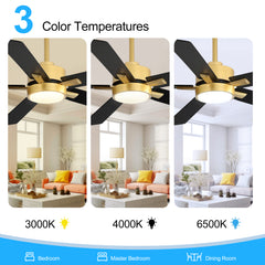 52-in Integrated LED Indoor Ceiling Fans with Light and Remote Control Included