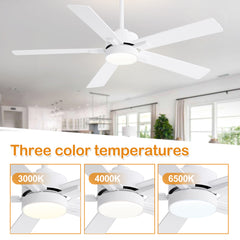 52-in Integrated LED Indoor Ceiling Fans with Light and Remote Control Included