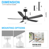 Oakora 52-Inch 5-Blade LED Ceiling Fan With Light
