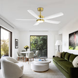 Oakora 52-Inch 5-Blade LED Ceiling Fan With Light