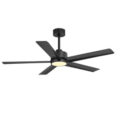 52 inch Ceiling Fans with Lights, 5-Blade Ceiling Fan with Remote Control, Quiet Reversible DC Motor, Timer, 6-Speed, Easy Install, Industrial Ceiling Fan for Porch Living Room