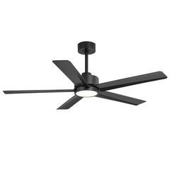 52 inch Ceiling Fans with Lights, 5-Blade Ceiling Fan with Remote Control, Quiet Reversible DC Motor, Timer, 6-Speed, Easy Install, Industrial Ceiling Fan for Porch Living Room