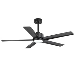 52 inch Ceiling Fans with Lights, 5-Blade Ceiling Fan with Remote Control, Quiet Reversible DC Motor, Timer, 6-Speed, Easy Install, Industrial Ceiling Fan for Porch Living Room