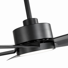 52 inch Ceiling Fans with Lights, 5-Blade Ceiling Fan with Remote Control, Quiet Reversible DC Motor, Timer, 6-Speed, Easy Install, Industrial Ceiling Fan for Porch Living Room