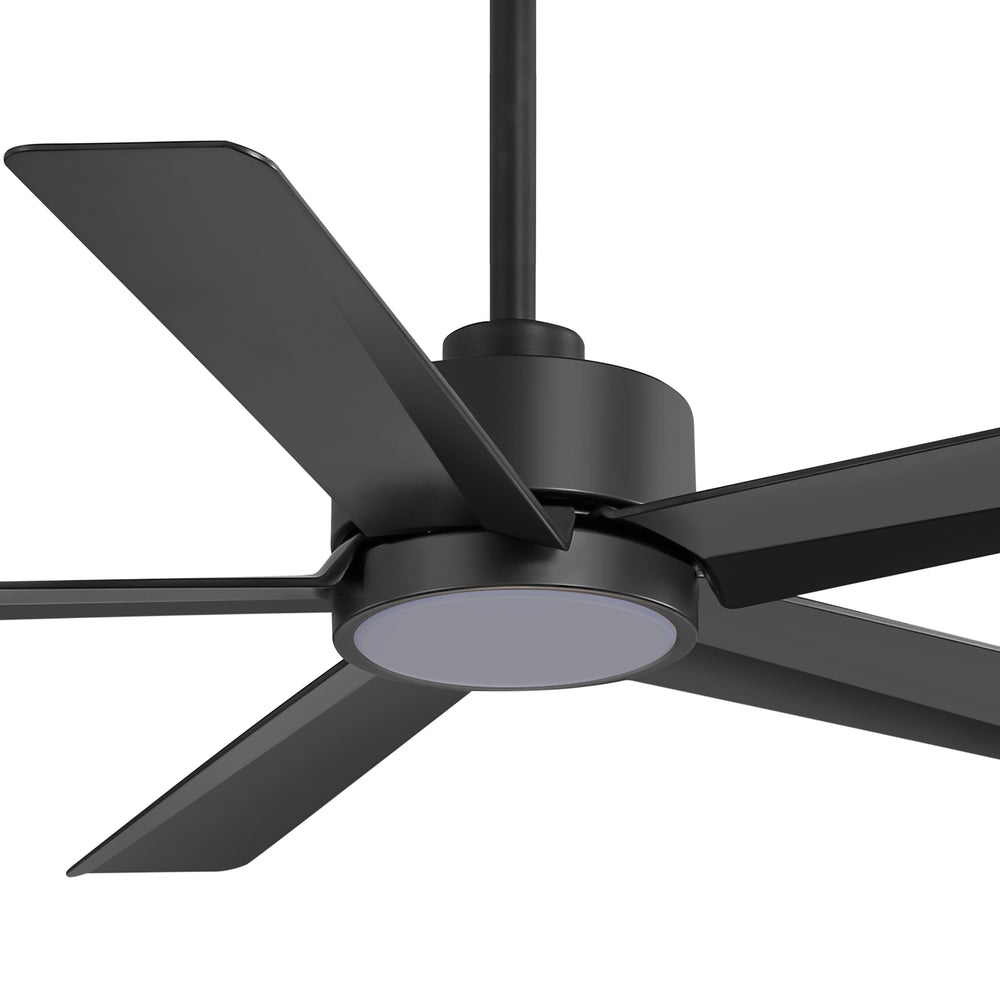 52 inch Ceiling Fans with Lights, 5-Blade Ceiling Fan with Remote Control, Quiet Reversible DC Motor, Timer, 6-Speed, Easy Install, Industrial Ceiling Fan for Porch Living Room