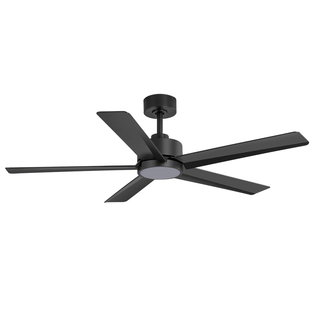 52 inch Ceiling Fans with Lights, 5-Blade Ceiling Fan with Remote Control, Quiet Reversible DC Motor, Timer, 6-Speed, Easy Install, Industrial Ceiling Fan for Porch Living Room