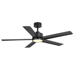 52 inch Ceiling Fans with Lights, 5-Blade Ceiling Fan with Remote Control, Quiet Reversible DC Motor, Timer, 6-Speed, Easy Install, Industrial Ceiling Fan for Porch Living Room