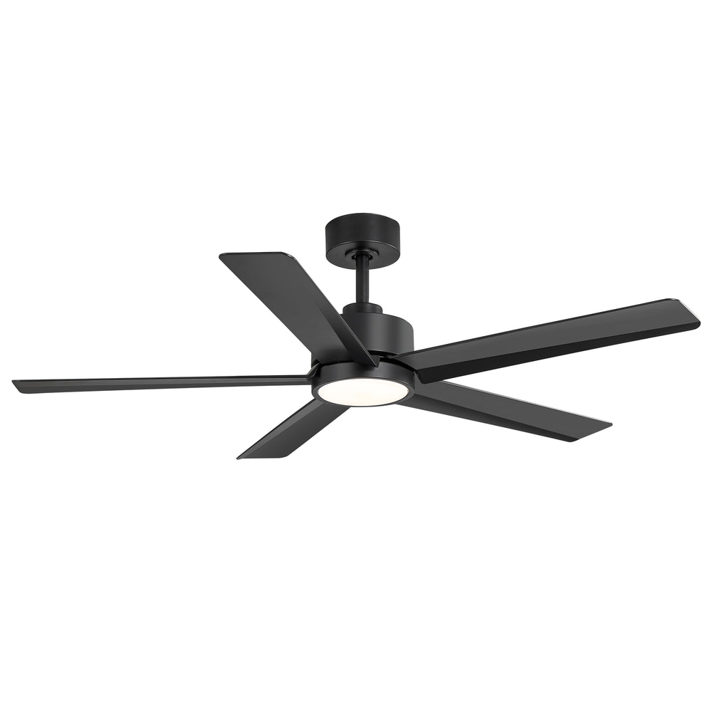 52 inch Ceiling Fans with Lights, 5-Blade Ceiling Fan with Remote Control, Quiet Reversible DC Motor, Timer, 6-Speed, Easy Install, Industrial Ceiling Fan for Porch Living Room