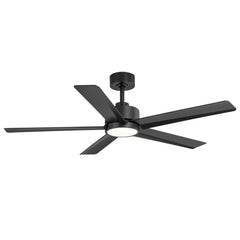 52 inch Ceiling Fans with Lights, 5-Blade Ceiling Fan with Remote Control, Quiet Reversible DC Motor, Timer, 6-Speed, Easy Install, Industrial Ceiling Fan for Porch Living Room