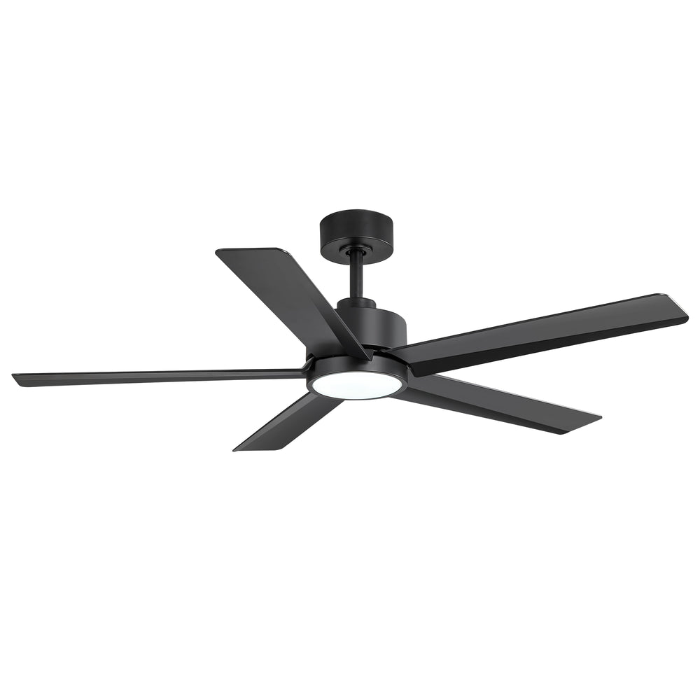 52 inch Ceiling Fans with Lights, 5-Blade Ceiling Fan with Remote Control, Quiet Reversible DC Motor, Timer, 6-Speed, Easy Install, Industrial Ceiling Fan for Porch Living Room