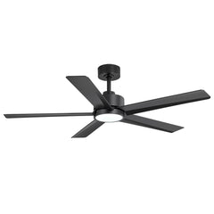 52 inch Ceiling Fans with Lights, 5-Blade Ceiling Fan with Remote Control, Quiet Reversible DC Motor, Timer, 6-Speed, Easy Install, Industrial Ceiling Fan for Porch Living Room