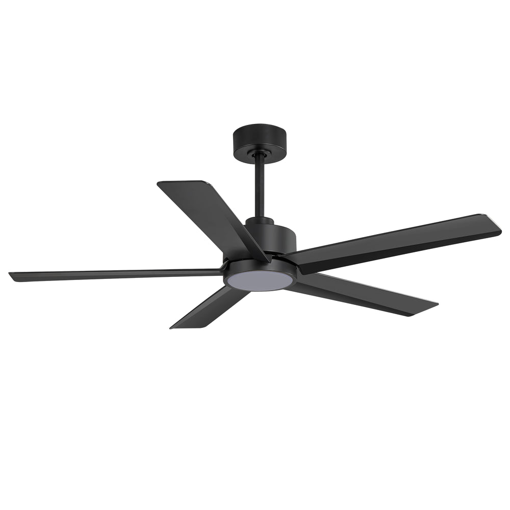 52 inch Ceiling Fans with Lights, 5-Blade Ceiling Fan with Remote Control, Quiet Reversible DC Motor, Timer, 6-Speed, Easy Install, Industrial Ceiling Fan for Porch Living Room