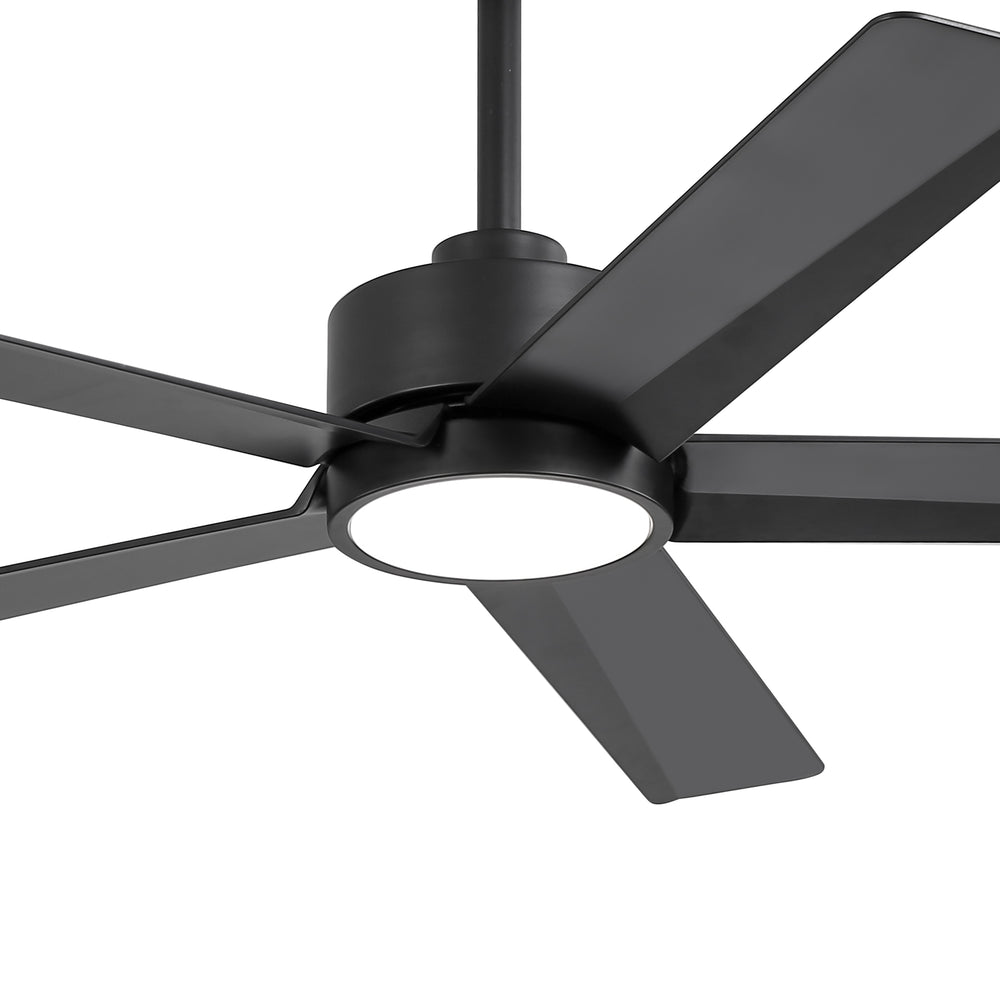 52 inch Ceiling Fans with Lights, 5-Blade Ceiling Fan with Remote Control, Quiet Reversible DC Motor, Timer, 6-Speed, Easy Install, Industrial Ceiling Fan for Porch Living Room
