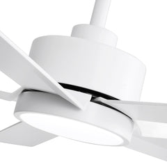 52 inch Ceiling Fans with Lights, 5-Blade Ceiling Fan with Remote Control, Quiet Reversible DC Motor, Timer, 6-Speed, Easy Install, Industrial Ceiling Fan for Porch Living Room