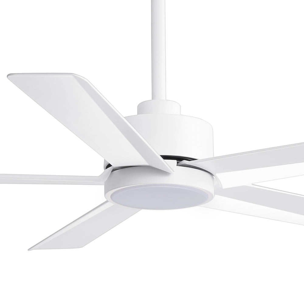 52 inch Ceiling Fans with Lights, 5-Blade Ceiling Fan with Remote Control, Quiet Reversible DC Motor, Timer, 6-Speed, Easy Install, Industrial Ceiling Fan for Porch Living Room