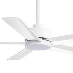 52 inch Ceiling Fans with Lights, 5-Blade Ceiling Fan with Remote Control, Quiet Reversible DC Motor, Timer, 6-Speed, Easy Install, Industrial Ceiling Fan for Porch Living Room