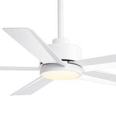 52 inch Ceiling Fans with Lights, 5-Blade Ceiling Fan with Remote Control, Quiet Reversible DC Motor, Timer, 6-Speed, Easy Install, Industrial Ceiling Fan for Porch Living Room