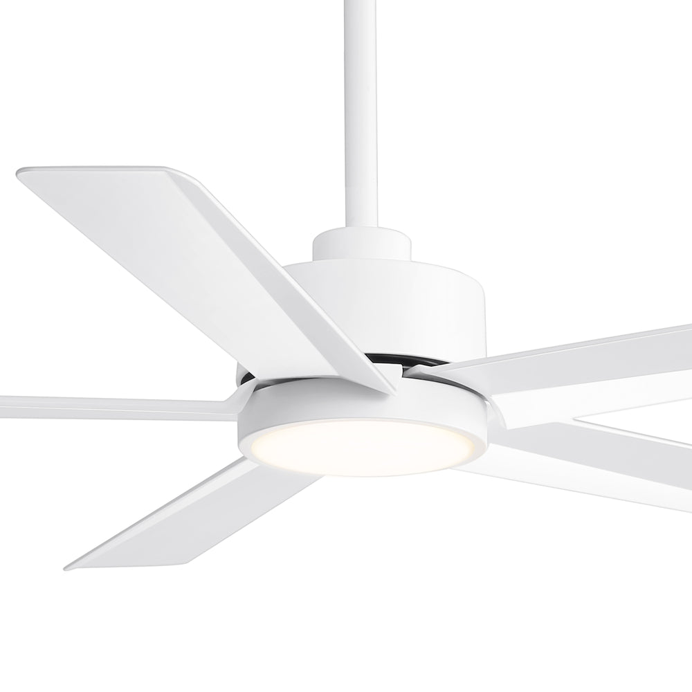 52 inch Ceiling Fans with Lights, 5-Blade Ceiling Fan with Remote Control, Quiet Reversible DC Motor, Timer, 6-Speed, Easy Install, Industrial Ceiling Fan for Porch Living Room