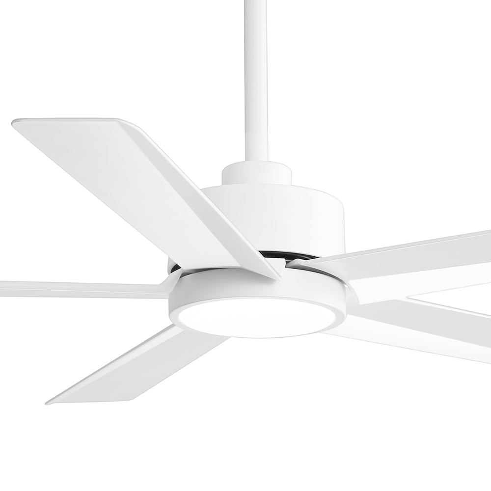 52 inch Ceiling Fans with Lights, 5-Blade Ceiling Fan with Remote Control, Quiet Reversible DC Motor, Timer, 6-Speed, Easy Install, Industrial Ceiling Fan for Porch Living Room