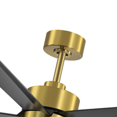 52 inch Ceiling Fans with Lights, 5-Blade Ceiling Fan with Remote Control, Quiet Reversible DC Motor, Timer, 6-Speed, Easy Install, Industrial Ceiling Fan for Porch Living Room