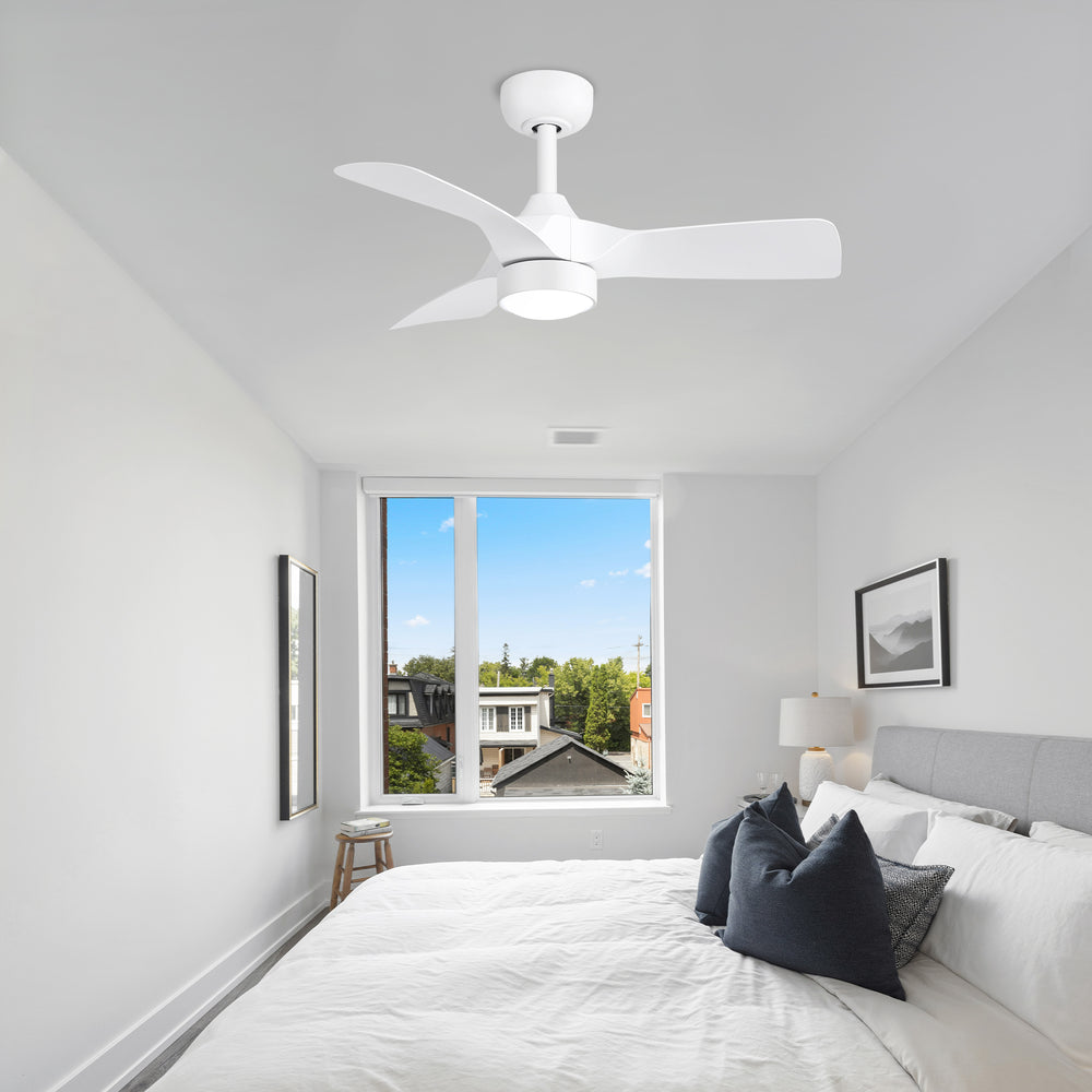 32-inch LED Ceiling Fan with Light Kit and Remote(3-Blade)