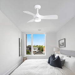 32-inch LED Ceiling Fan with Light Kit and Remote(3-Blade)