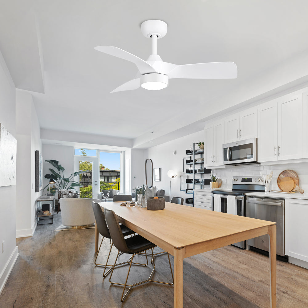 32-inch LED Ceiling Fan with Light Kit and Remote(3-Blade)