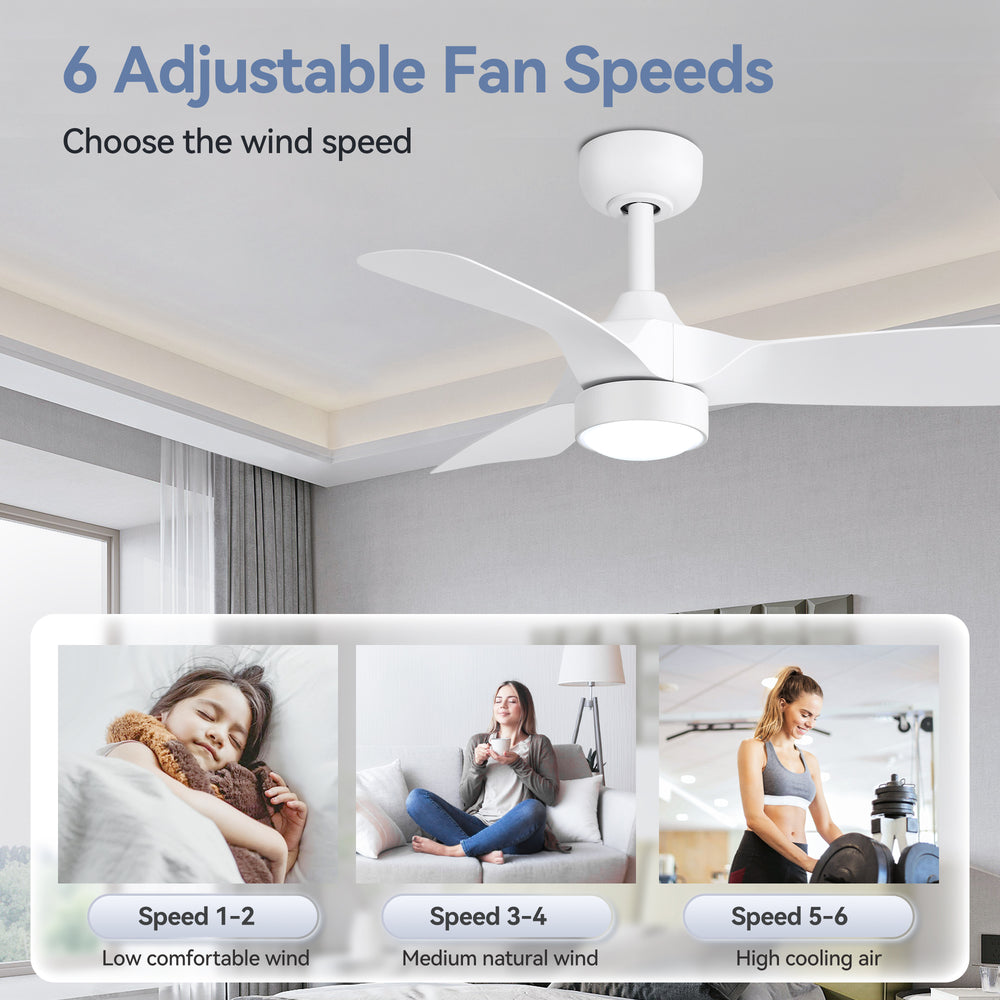 32-inch LED Ceiling Fan with Light Kit and Remote(3-Blade)