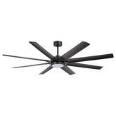 Rowora 72 inch black 8 blade ceiling fan with light