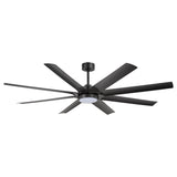 Rowora 72 inch black 8 blade ceiling fan with light