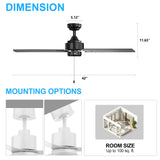 Vesora 52" 3-Blade Ceiling Fan Without Light & Pull Chain