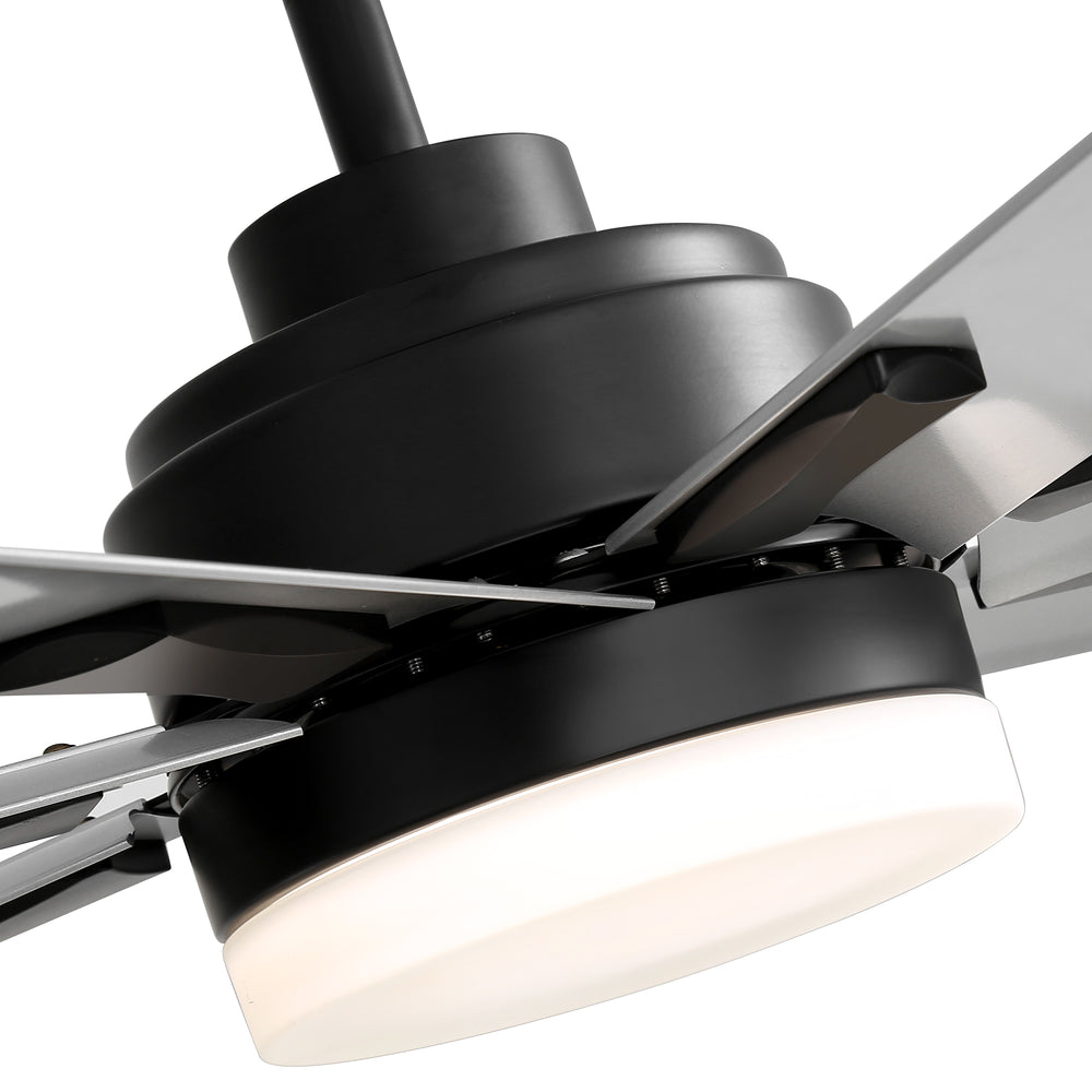 Large 72in Integrated LED Indoor Gold Ceiling Fan with Light and Remote Control Included