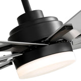 Large 72in Integrated LED Indoor Gold Ceiling Fan with Light and Remote Control Included