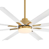 Large 72in Integrated LED Indoor Gold Ceiling Fan with Light and Remote Control Included