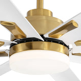 Large 72in Integrated LED Indoor Gold Ceiling Fan with Light and Remote Control Included