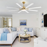 Large 72in Integrated LED Indoor Gold Ceiling Fan with Light and Remote Control Included