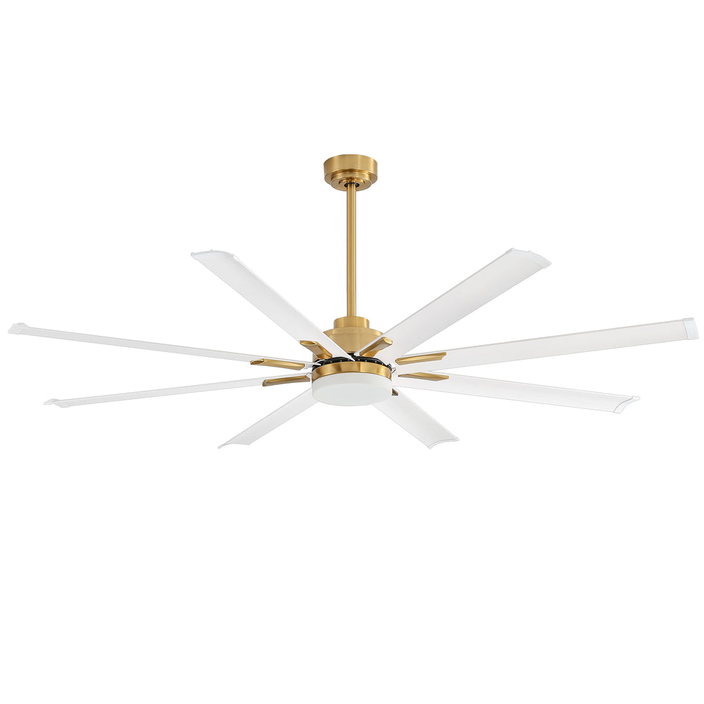 Large 72in Integrated LED Indoor Gold Ceiling Fan with Light and Remote Control Included