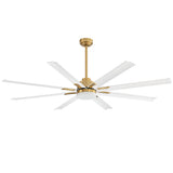 Large 72in Integrated LED Indoor Gold Ceiling Fan with Light and Remote Control Included