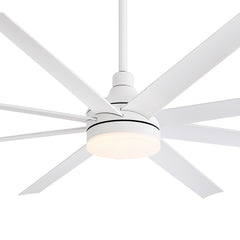 72-Inch Industrial Ceiling Fan with Lights and Remote, 8 ABS Blades, Quiet Reversible DC Motor, 6-Speed, Timer Function, 3 Color LED Light Chandelier