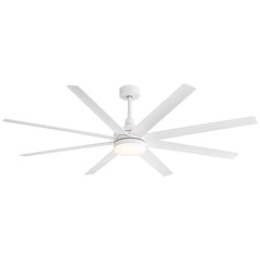 72-Inch Industrial Ceiling Fan with Lights and Remote, 8 ABS Blades, Quiet Reversible DC Motor, 6-Speed, Timer Function, 3 Color LED Light Chandelier